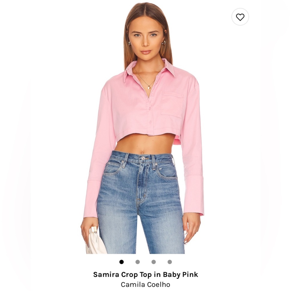 Camila  Coehlo Pink Shirt Crop Top * NWT* size S